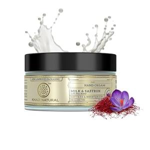 Khadi Natural Milk & Saffron Herbal Hand Cream with Shea Butter